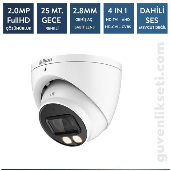 Dahua HAC-T1A21P-U-IL 2mp Full Color HDCVI IR Dome Kamera